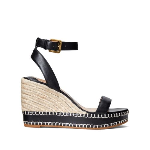 Espadrillas In Pelle Con Zeppa Taglie 40 - lauren ralph lauren - Modalova