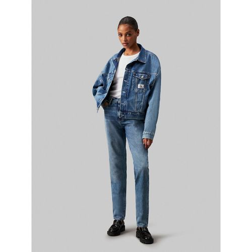 Giacca in denim oversize, logo CK - CALVIN KLEIN JEANS - Modalova