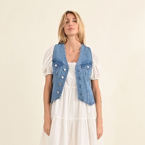 Gilet In Denim Senza Maniche Donna Taglie S - molly bracken - Modalova