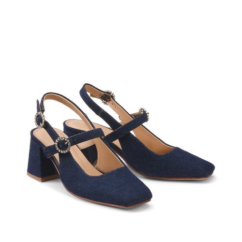 Mary Jane Slingback In Denim Dinane Donna Taglie 37 - cosmoparis - Modalova