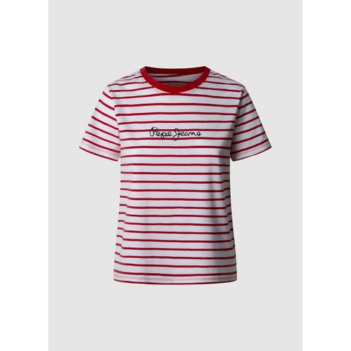 T-shirt A Righe Con Logo Donna Taglie XS - pepe jeans - Modalova