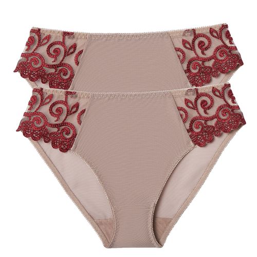 Confezione Da 2 Slip In Tulle Ricamato Donna Taglie 34/36 (FR) - 38/40 (IT) - la redoute collections - Modalova