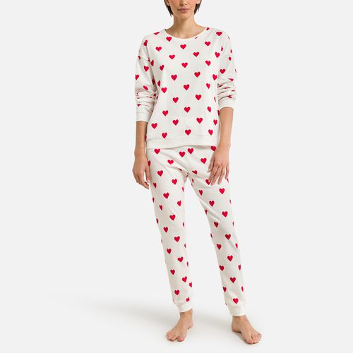 Pigiama Lungo In Cotone, Stampa Cuori Donna Taglie M - petit bateau - Modalova