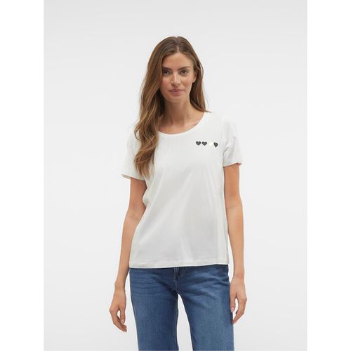 T-shirt maniche corte, stampa cuori - VERO MODA - Modalova