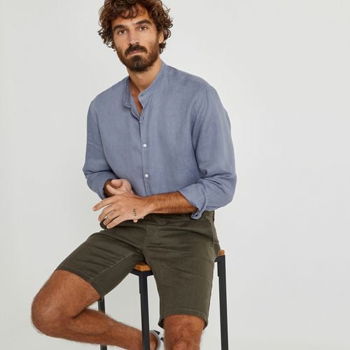 Camicia Dritta, Collo Alla Coreana In Lino, Signature Uomo Taglie XL - la redoute collections - Modalova