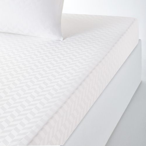 Lenzuolo Con Angoli In Satin Di Cotone Spigato Balza 30 Cm Taglie 180 x 200 cm - la redoute interieurs - Modalova