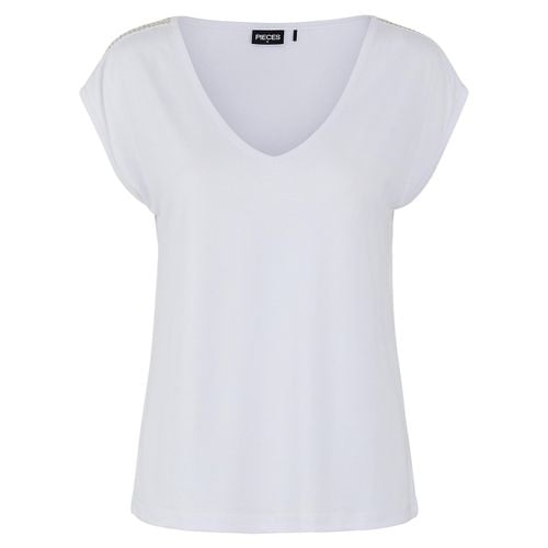 T-shirt A Maniche Corte, Gioielli Sulle Spalle Donna Taglie XS - pieces - Modalova