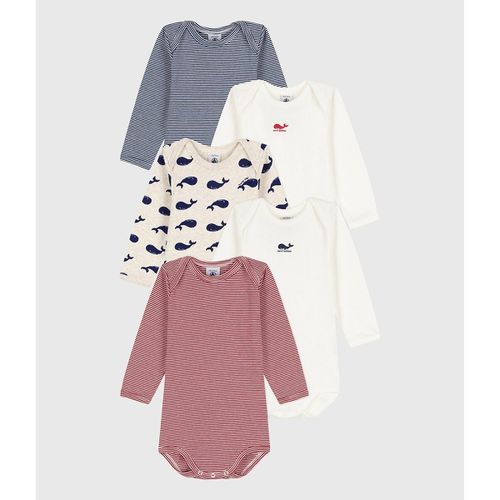 Confezione da 5 body a maniche lunghe - PETIT BATEAU - Modalova