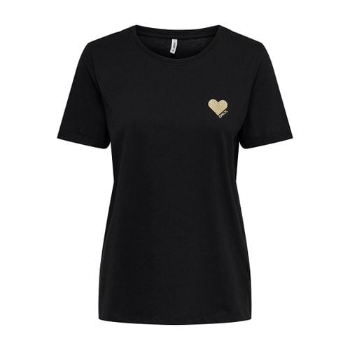 T-shirt Stampa Piccolo Cuore Davanti Donna Taglie XS - only - Modalova