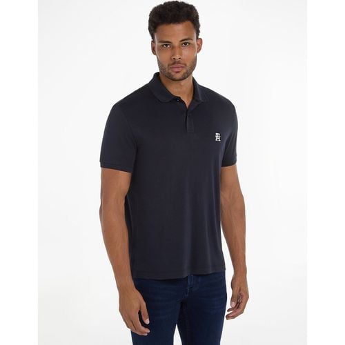 Polo dritta con logo ricamato - TOMMY HILFIGER - Modalova