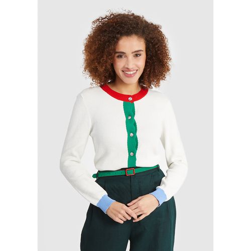 Cardigan Girocollo Maniche Lunghe Donna Taglie M - icode - Modalova