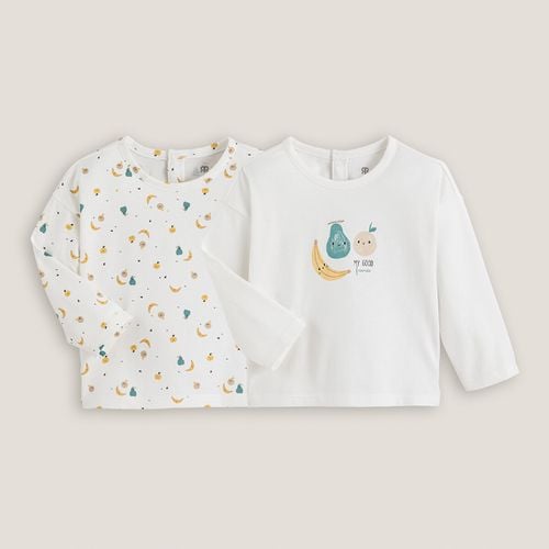 Confezione da 2 T-shirt maniche lunghe stampate - LA REDOUTE COLLECTIONS - Modalova