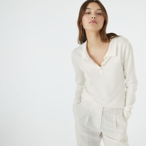 Maglione Basico Collo Polo, Maniche Lunghe Donna Taglie S - la redoute collections - Modalova