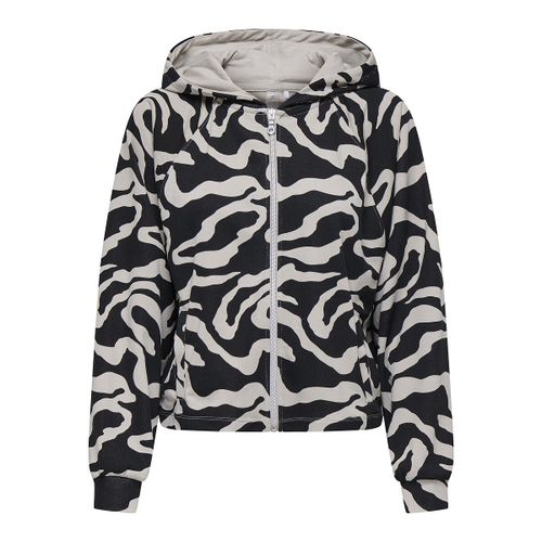 Felpa Con Cappuccio E Zip, Motivo Grafico Donna Taglie XS - only play - Modalova