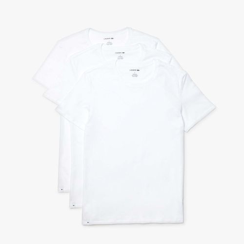 Confezione Da 3 T-shirt Girocollo In Cotone Bianco Uomo Taglie M - lacoste - Modalova