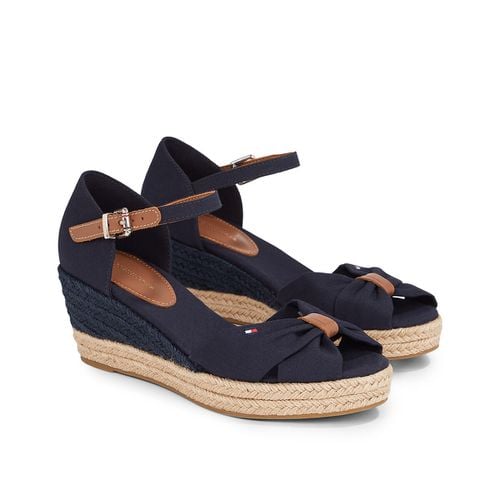 Sandali open toe con tacco a zeppa - TOMMY HILFIGER - Modalova