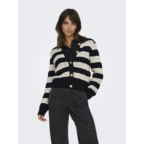 Cardigan A Righe Con Scollo Rotondo Donna Taglie XS - only - Modalova