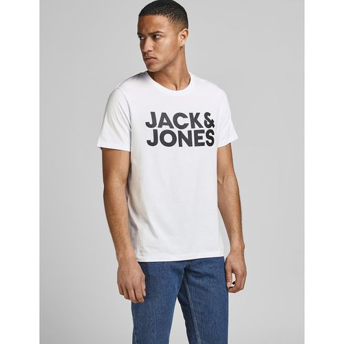 T-shirt scollo rotondo maniche corte stampa davanti - JACK & JONES - Modalova