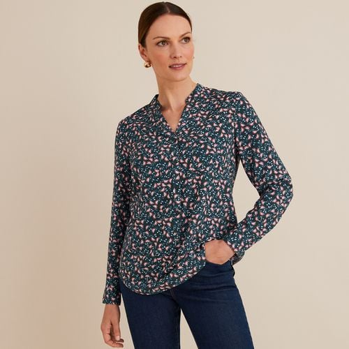 Blusa Scollo A V, Stampa Floreale, Maniche Lunghe Donna Taglie 36 (FR) - 40 (IT) - anne weyburn - Modalova