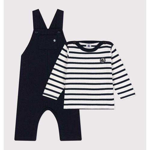 Completo 2 Pezzi Salopette + T-shirt Alla Marinara Taglie 3 mesi - 60 cm - petit bateau - Modalova