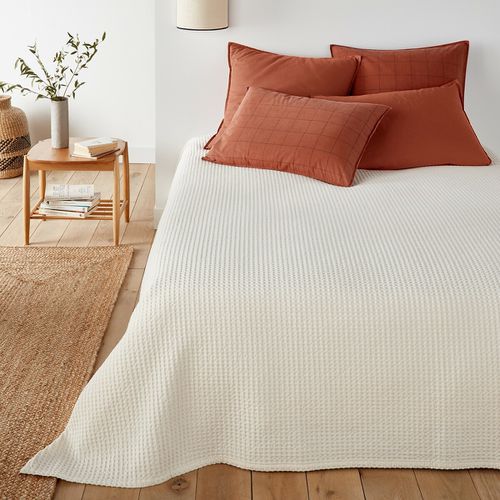 Copriletto Cotone Lavato, Waffle Taglie 150 x 150 cm - la redoute interieurs - Modalova