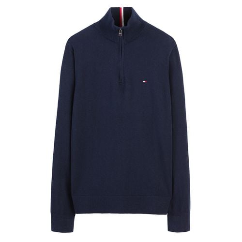 Pull collo alto con cerniera in cotone e cachemire - TOMMY HILFIGER - Modalova