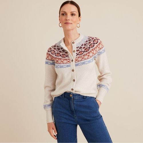 Cardigan in grossa maglia jacquard, bottoni - ANNE WEYBURN - Modalova