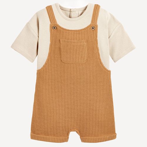 Completo 2 Pezzi T-shirt E Salopette Taglie 1 mese - 54 cm - la redoute collections - Modalova