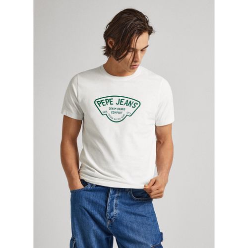 T-shirt Girocollo Con Logo Stampato Uomo Taglie S - pepe jeans - Modalova