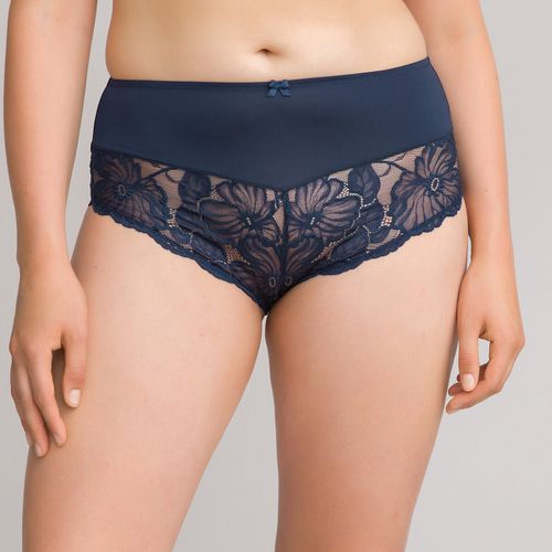 Culotte alta in microfibra e pizzo - LA REDOUTE COLLECTIONS PLUS - Modalova