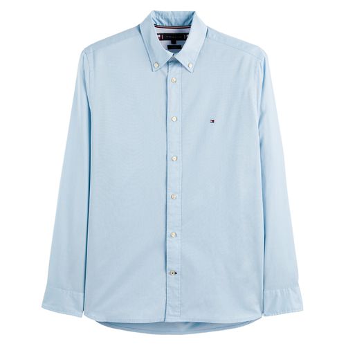 Camicia Dritta In Popeline Stretch Uomo Taglie M - tommy hilfiger - Modalova