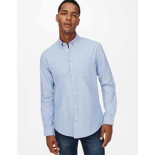 Camicia Oxford Collo Con Bottoni In Cotone, Neil Uomo Taglie L - only & sons - Modalova