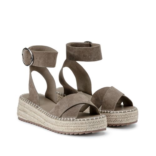 Sandali in pelle scamosciata, platform in corda - LA REDOUTE COLLECTIONS - Modalova