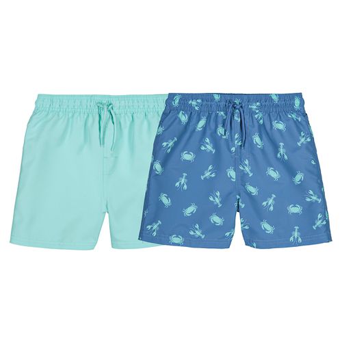 Confezione da 2 shorts da bagno 1 stampato + 1 tinta unita - LA REDOUTE COLLECTIONS - Modalova