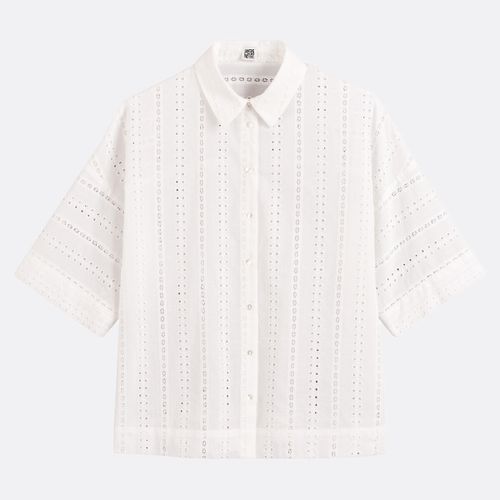 Camicia Ampia In Pizzo Ricamato, Maniche Fino Ai Gomiti Donna Taglie XS - la redoute collections - Modalova