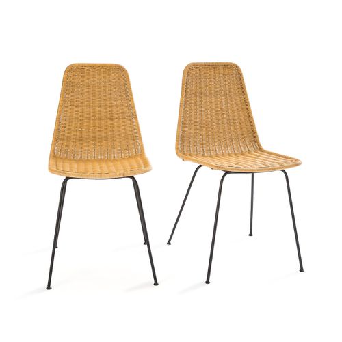 Confezione da 2 sedie in vimini intrecciato e acciaio Roson - LA REDOUTE INTERIEURS - Modalova