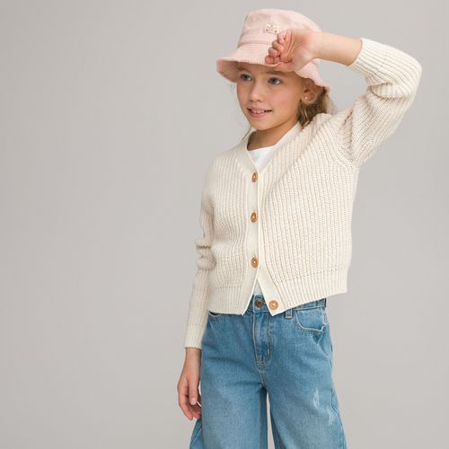 Gilet Scollo A V In Fine Maglia Con Bottoni Bambina Taglie 6 anni - 114 cm - la redoute collections - Modalova