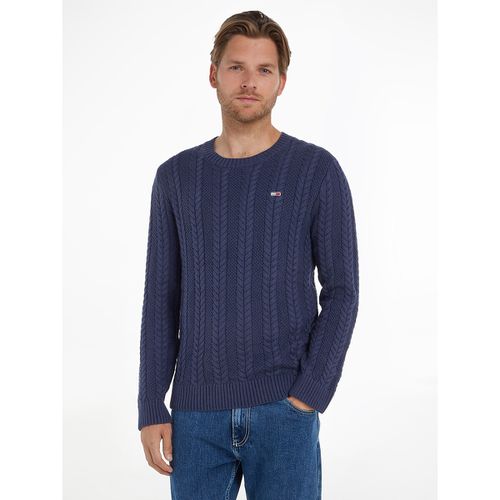 Pull girocollo a trecce, blu navy - TOMMY JEANS - Modalova