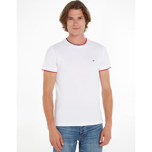 T-shirt girocollo con profilo - TOMMY HILFIGER - Modalova