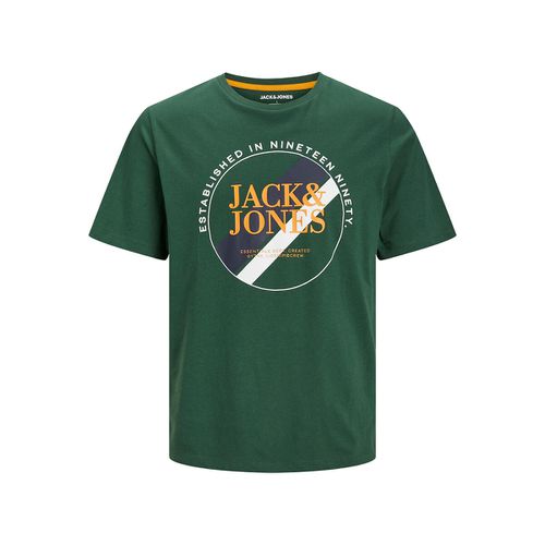 T-shirt Girocollo Con Logo Verde Uomo Taglie XS - jack & jones - Modalova