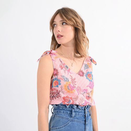 Top A Fiori Scollo A V Donna Taglie XL - molly bracken - Modalova