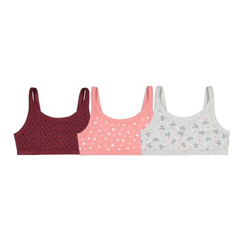 Confezione da 3 brassières stampati in cotone - LA REDOUTE COLLECTIONS - Modalova