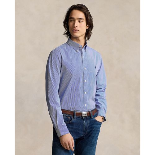 Camicia Dritta A Righe Popeline Logo Ricamato Uomo Taglie M - polo ralph lauren - Modalova