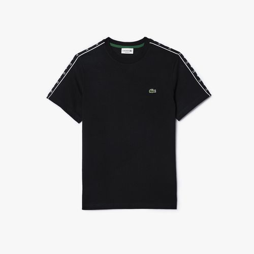 T-shirt girocollo con bande con loghi - LACOSTE - Modalova