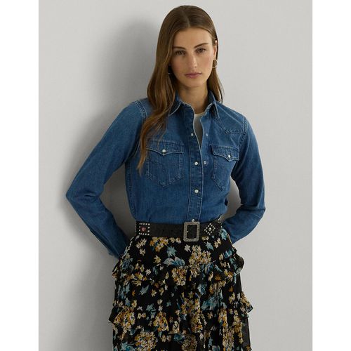 Camicia In Denim Con Bottoni A Pressione Donna Taglie M - lauren ralph lauren - Modalova