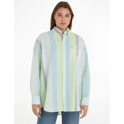 Camicia A Righe Ampia, Maniche Lunghe Donna Taglie M - tommy hilfiger - Modalova