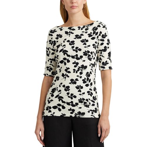 T-shirt Maniche Corte Scollo A Barchetta Stampa Floreale Donna Taglie XS - lauren ralph lauren - Modalova