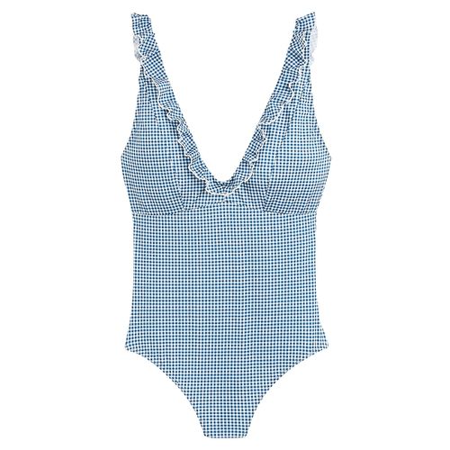 Costume da bagno intero con volant, motivo vichy - EMILE & IDA X LA REDOUTE - Modalova