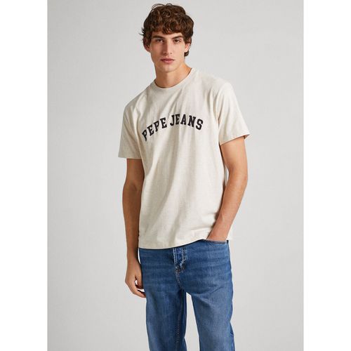 T-shirt Maniche Corte Con Logo Floccato Uomo Taglie S - pepe jeans - Modalova