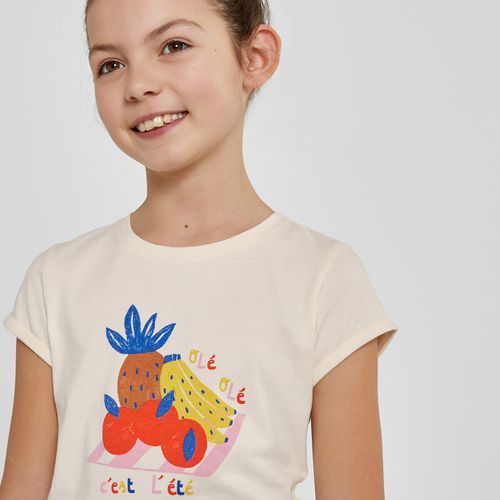 T-shirt Girocollo, Motivo Frutta Bambina Taglie 5 anni - 108 cm - la redoute collections - Modalova